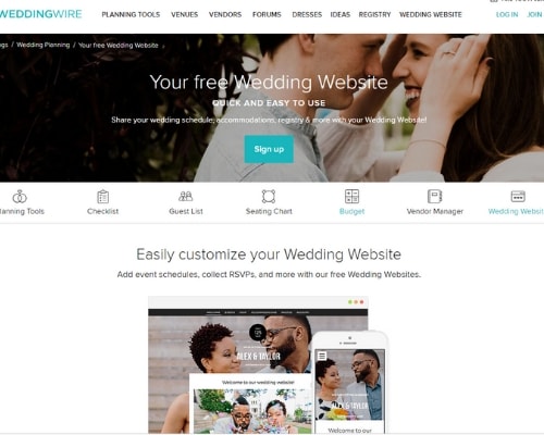 weddingwire wedding website