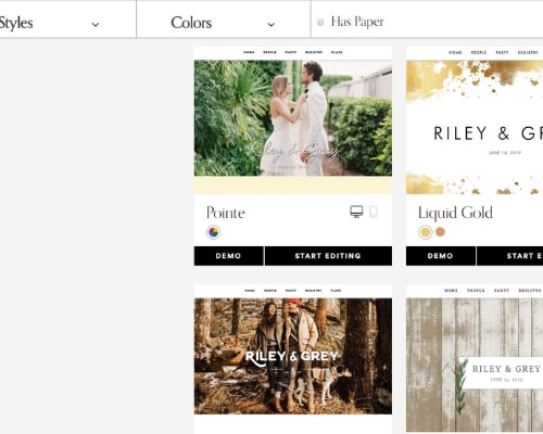 Riley & Grey wedding website