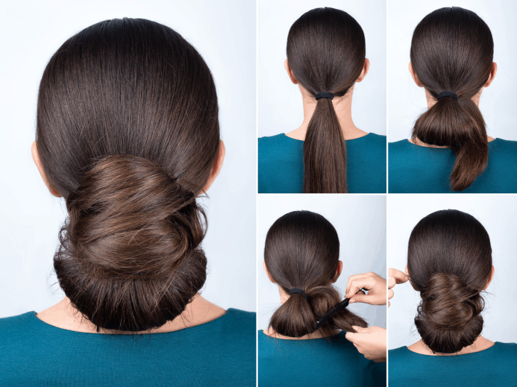 woman modeling Twisted Chignon hairstyle