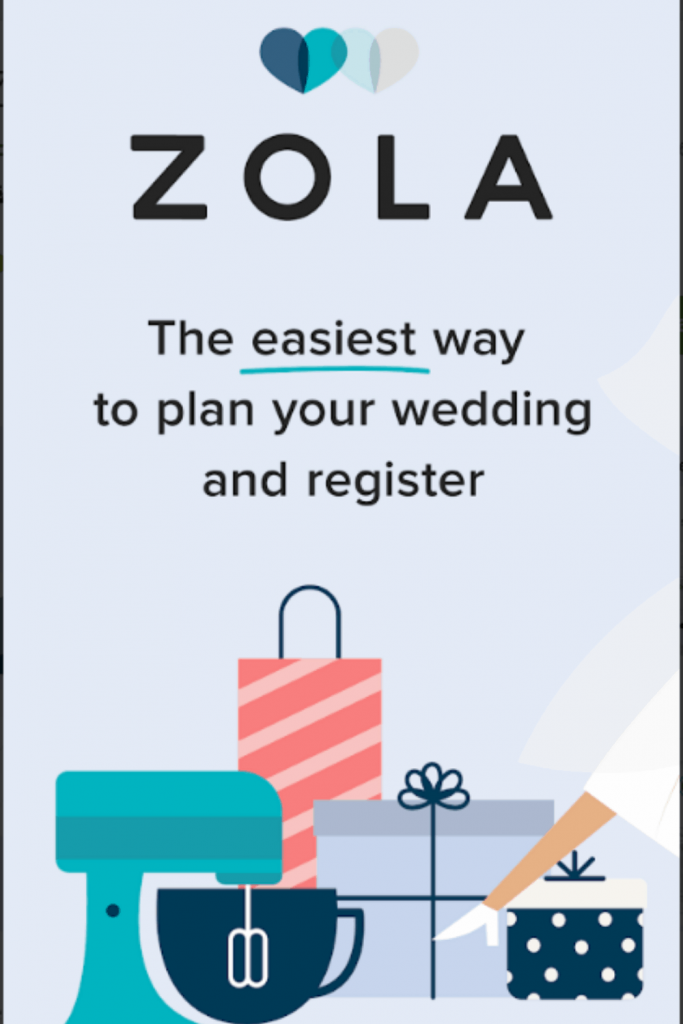 Zola wedding planning app.