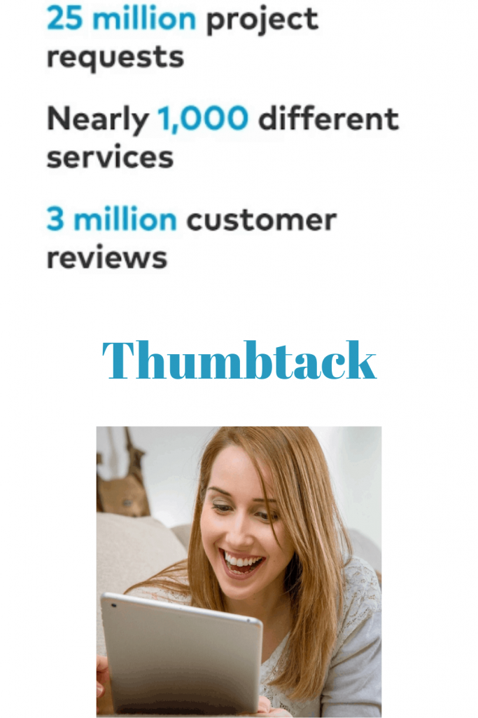 Thumbtack mobile app for finding vendors for your wedding.