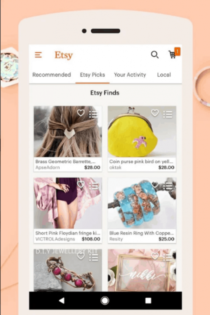 Inside look at the Etsy mobile app.