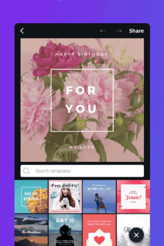Canva web design mobile app for wedding planning.