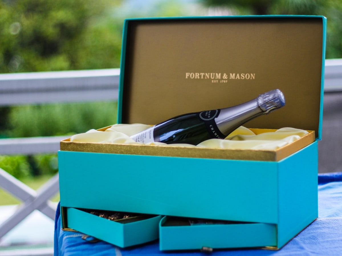 Wine Bottle in a gift box.